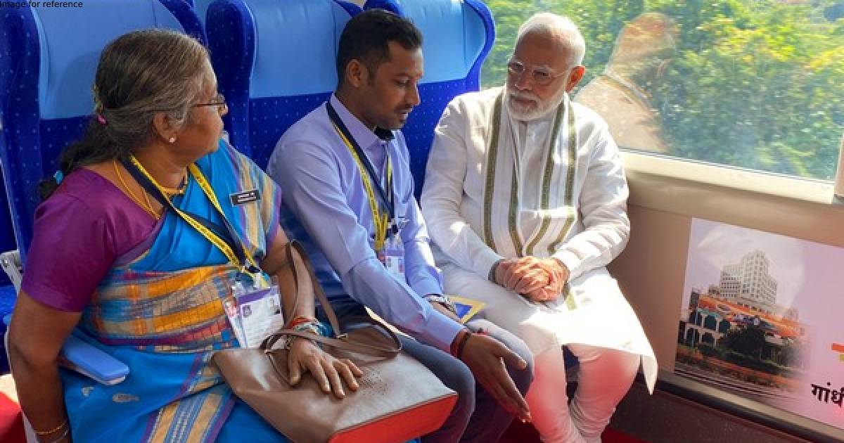 Gujarat: PM Modi takes ride on board Vande Bharat Express; interacts with co-passengers